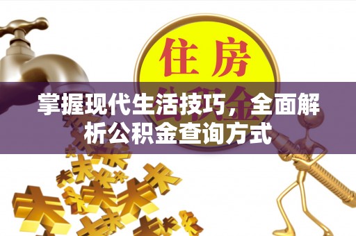 阜城掌握现代生活技巧，全面解析公积金查询方式