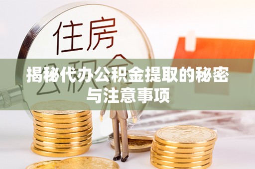 阜城揭秘代办公积金提取的秘密与注意事项