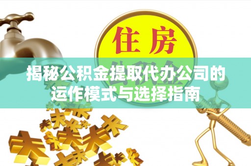 阜城揭秘公积金提取代办公司的运作模式与选择指南