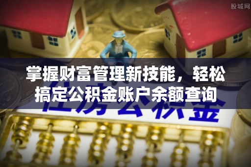 阜城掌握财富管理新技能，轻松搞定公积金账户余额查询
