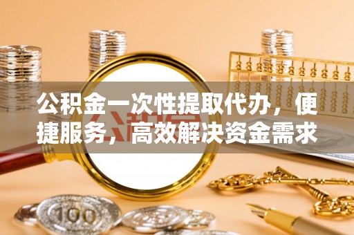 阜城公积金一次性提取代办，便捷服务，高效解决资金需求
