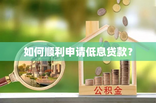 阜城如何顺利申请低息贷款？