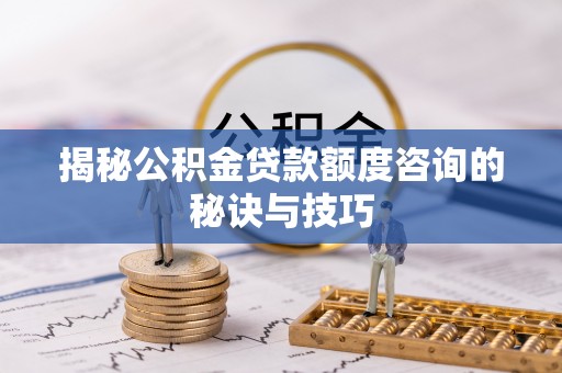 阜城揭秘公积金贷款额度咨询的秘诀与技巧