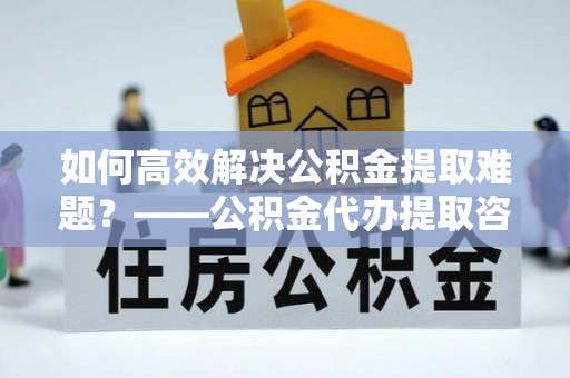 阜城如何高效解决公积金提取难题？——公积金代办提取咨询服务全解析