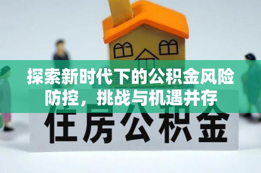 阜城探索新时代下的公积金风险防控，挑战与机遇并存