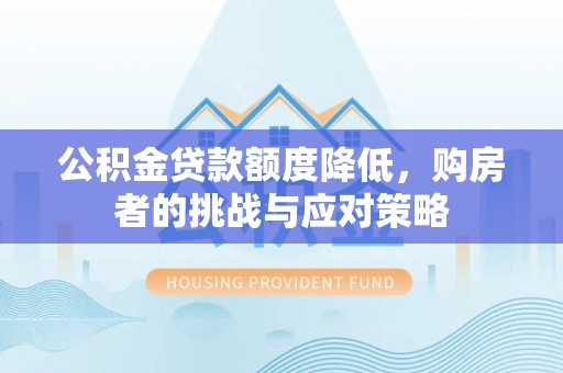 阜城公积金贷款额度降低，购房者的挑战与应对策略