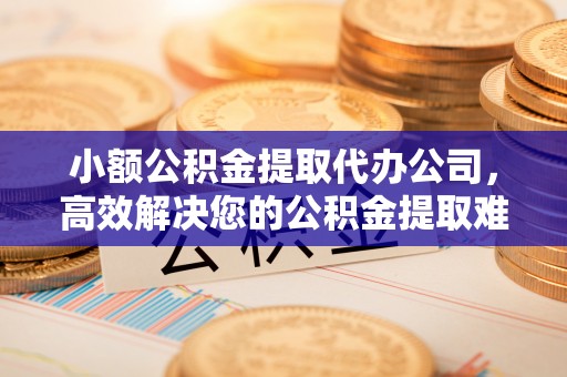 阜城小额公积金提取代办公司，高效解决您的公积金提取难题