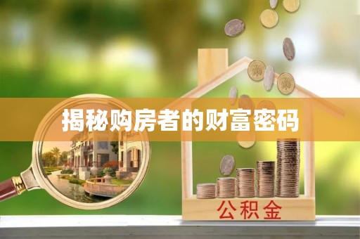 阜城揭秘购房者的财富密码
