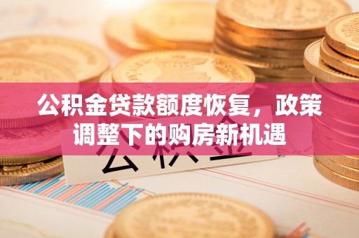 阜城公积金贷款额度恢复，政策调整下的购房新机遇