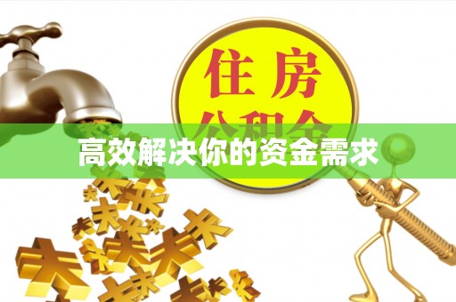 阜城高效解决你的资金需求