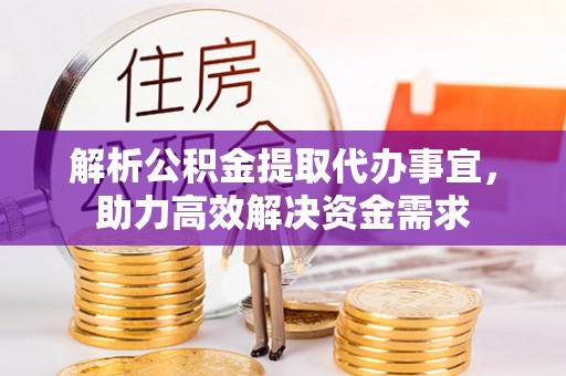 阜城解析公积金提取代办事宜，助力高效解决资金需求