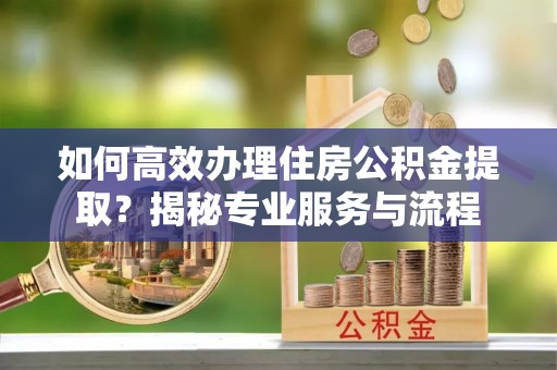 阜城如何高效办理住房公积金提取？揭秘专业服务与流程