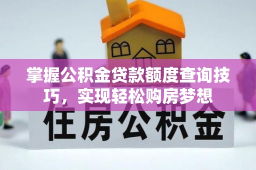 阜城掌握公积金贷款额度查询技巧，实现轻松购房梦想
