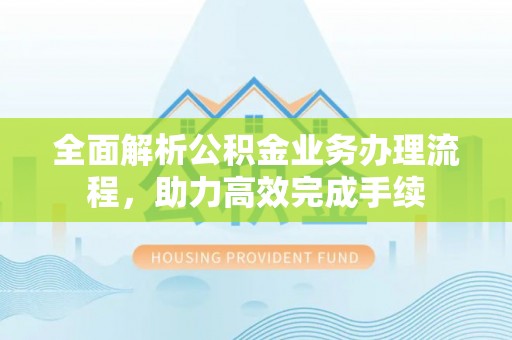 阜城全面解析公积金业务办理流程，助力高效完成手续