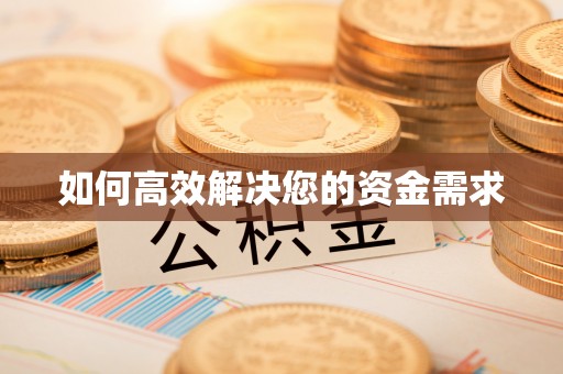 阜城如何高效解决您的资金需求